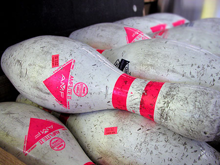 not-so-gently used bowling pins