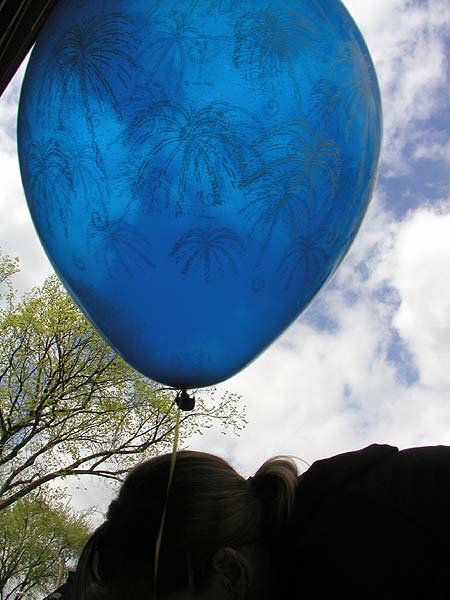 blue balloon, before breaking