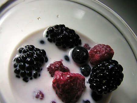 berries and vegan cream
