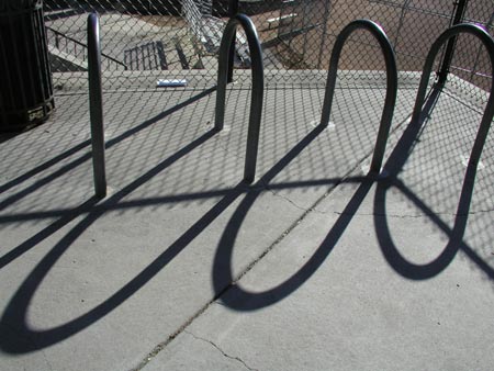 shadows from bike rack