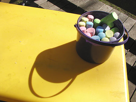 bucket of chalk
