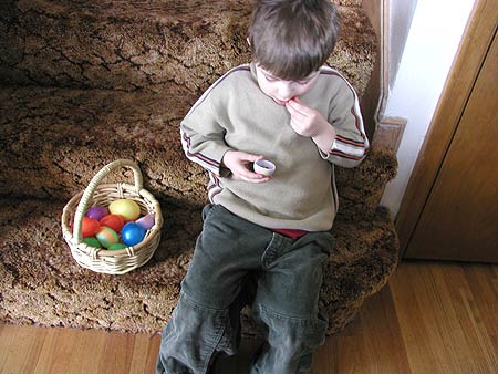 an agnostic boy and his easter basket