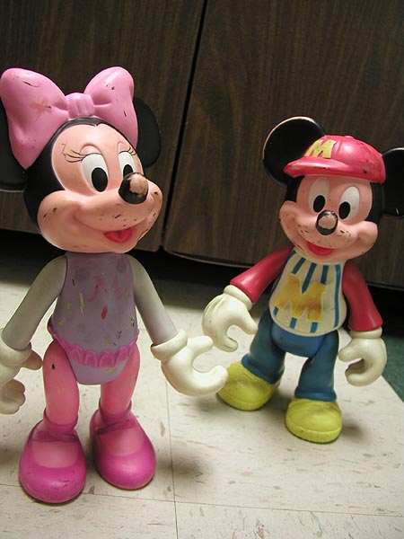 some mickey, and minnie, mouse business