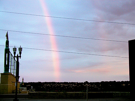 rainbow over the mississippi river