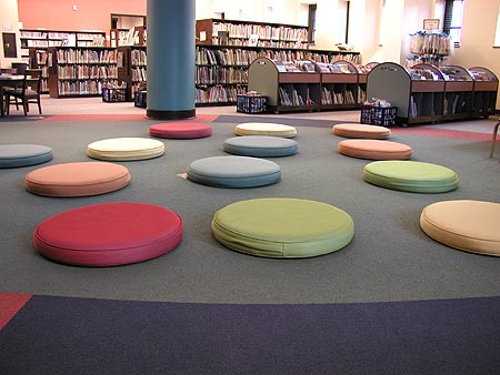 cool cushions at the library's storytime