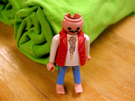 swarthy Playmobil man, found on the classroom floor
