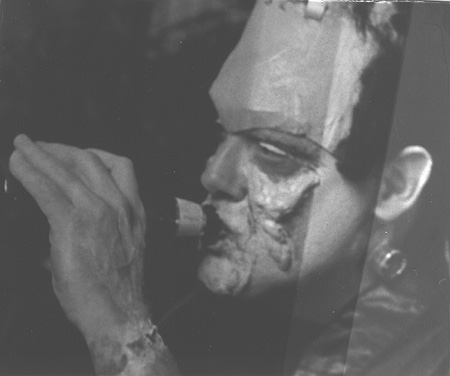 a test strip from an old photography class...of my Dad dressed up as Frankenstein's monster for Halloween 1994