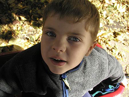 the little man, riding in the wagon