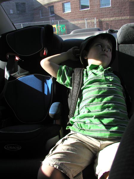 waiting for the bus...in the car waiting for the bus...in the car