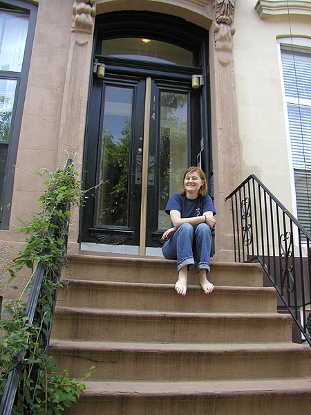 shannon, on her stoop in crooklyn